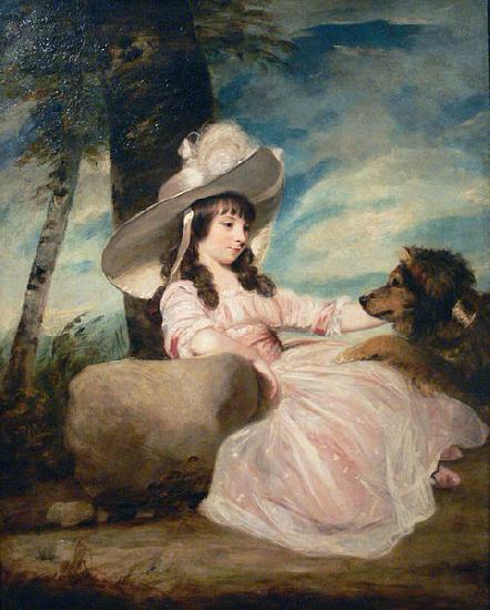 Sir Joshua Reynolds Portrait of Miss Anna Ward with Her Dog